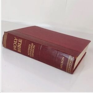 Vtg 50s Holy Bible Revised Standard Version Nelson Red Hardcover